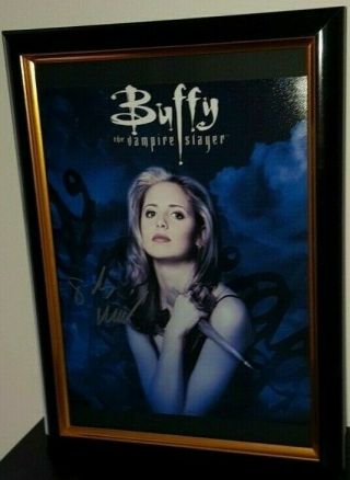 Buffy - Hand Signed By Sarah Michelle Gellar - Framed 8x10 With -