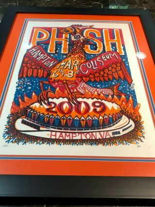 Framed Phish Jim Pollock Hampton Coliseum VA 2009 Poster Archival SPAC MSG Rift 11