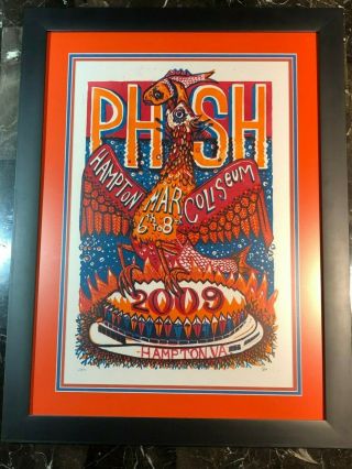 Framed Phish Jim Pollock Hampton Coliseum Va 2009 Poster Archival Spac Msg Rift