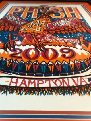 Framed Phish Jim Pollock Hampton Coliseum VA 2009 Poster Archival SPAC MSG Rift 4