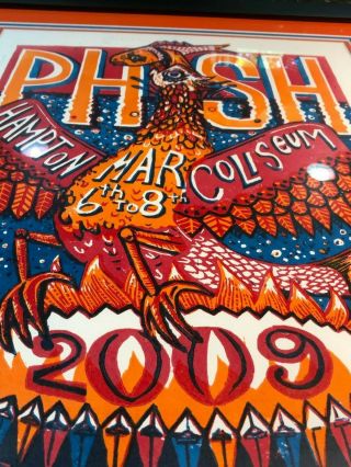 Framed Phish Jim Pollock Hampton Coliseum VA 2009 Poster Archival SPAC MSG Rift 9