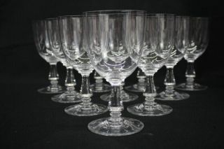 Set Of 10 Vintage Angouleme By Baccarat 6 1/2 " Blown Glass Tall Water Goblets
