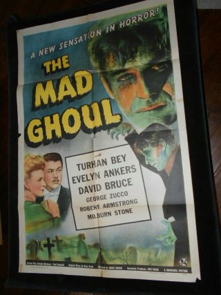 The Mad Ghoul One Sheet Poster Horror 1943 Turhan Bey George Zucco