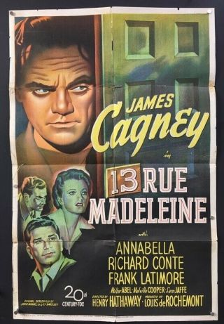13 Rue Madeleine Movie Poster - James Cagney Hollywood Posters