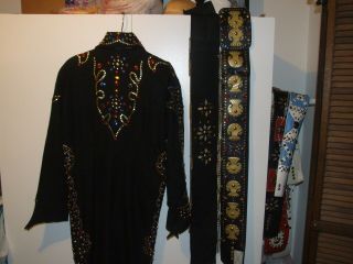 Elvis Ace of Spades Jumpsuit with belt and FULL CAPE & clothes bag 3