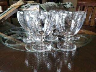 7 Antique Steuben Crystal Clear 6268 Water Goblets Boxed Read