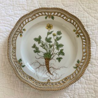 Royal Copenhagen Flora Danica 9 " Potentilla Emarginata Pursh Porcelain Plate