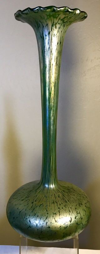 Antique Loetz Glass Vase Papillon 18” 3