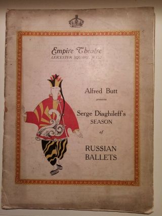 Antique 1919 Empire Theatre Programme Serge Diaghileffs Season Of Russian Ballet