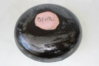 beatrice wood signed marked BEATO pottery bowl plate painted cat dada 28 cm big 2