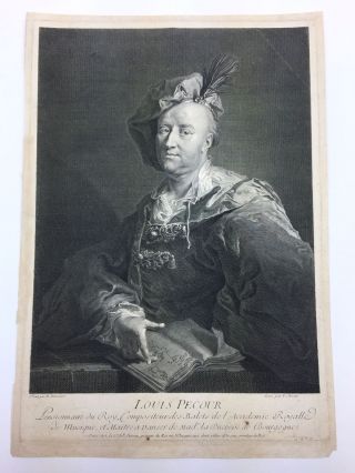 Louis Pecour (dancer/choreographer) : 1716 Portrait Engraving