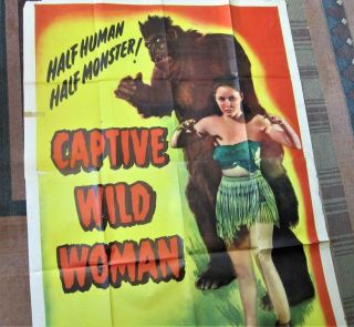 1943 CAPTIVE WILD WOMAN 1948 rerelease 3 - Sheet ACQUANETTA 2