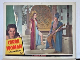 Set of 8 1944 COBRA WOMAN Universal Lobby Cards MARIA MONTEZ SABU LON CHANEY JR 2