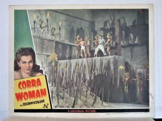Set of 8 1944 COBRA WOMAN Universal Lobby Cards MARIA MONTEZ SABU LON CHANEY JR 5