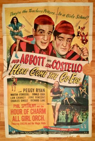 1944 - Here Come The Coeds Abbott Costello - Movie Poster 27x41 1 Sheet