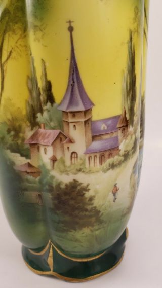 Antique RS Prussia Royal Frankfort Summer Castle Scene Porcelain Vase Germany 2