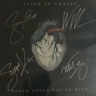 Alice In Chains Signed Autographed Lp Black Gives Way Blue Full Name Cantrell