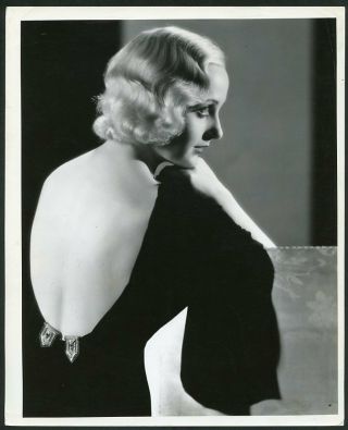 Carole Lombard W Bare Back Vintage 1931 Otto Dyar Stamp Portrait Photo