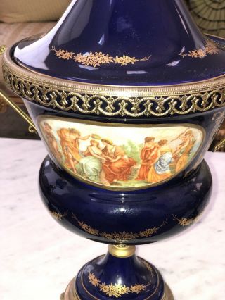 French Ormolu Urn mounted porcelain and Flanking candelabras 22k Gold 4