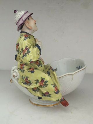 Scarce MEISSEN Porcelain Seated Oriental Asian Man Figurine Sweetmeat KAENDLER 3