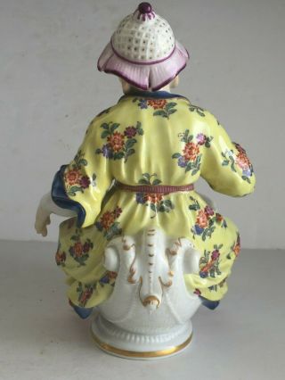 Scarce MEISSEN Porcelain Seated Oriental Asian Man Figurine Sweetmeat KAENDLER 5