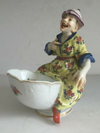 Scarce MEISSEN Porcelain Seated Oriental Asian Man Figurine Sweetmeat KAENDLER 6