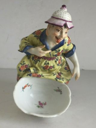 Scarce MEISSEN Porcelain Seated Oriental Asian Man Figurine Sweetmeat KAENDLER 7