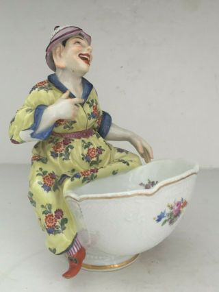 Scarce MEISSEN Porcelain Seated Oriental Asian Man Figurine Sweetmeat KAENDLER 8