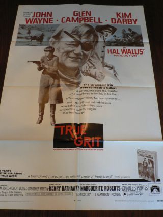 True Grit 1969 Movie Poster John Wayne