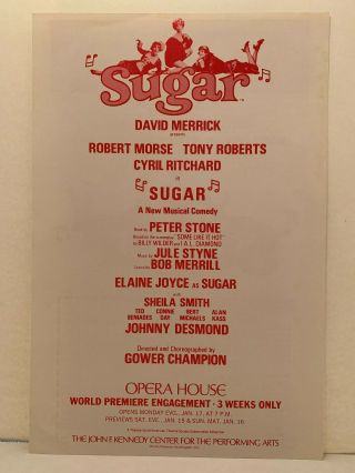 " Sugar " Robert Morse/tony Roberts/cyril Ritchard/jule Styne Pre - Broadway Flyer