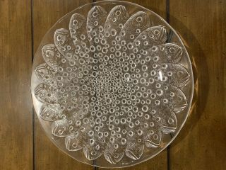 Lalique French Crystal Roscoff Centerpiece Bowl Retail $1950 Fish & Bubbles
