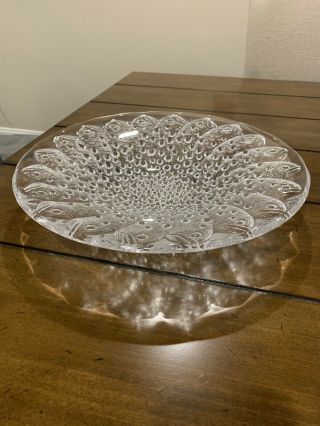 Lalique French Crystal Roscoff Centerpiece Bowl Retail $1950 Fish & Bubbles 3