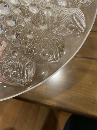 Lalique French Crystal Roscoff Centerpiece Bowl Retail $1950 Fish & Bubbles 5