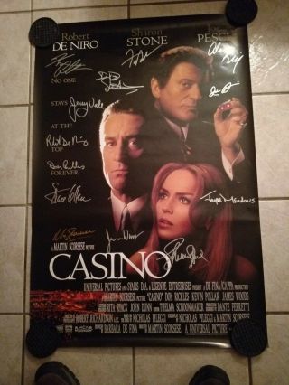Robert De Niro - Martin Scorsese - Don Rickles - Sharon Stone - Signed Casino Poster