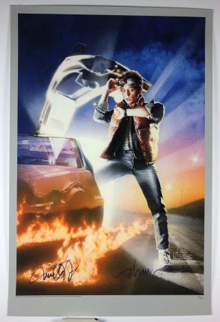 Back To The Future GiclÉe Print Signed By Michael J.  Fox And Drew Struzan Poster