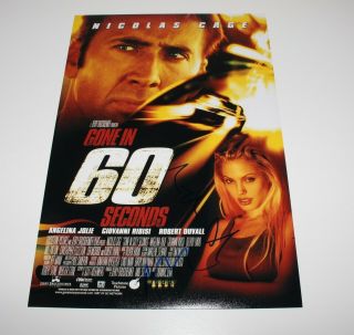 Nicolas Cage Angelina Jolie Signed Gone In 60 Seconds 12x18 Movie Poster W/coa