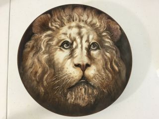 Vintage Rare Nippon High Relief Lion Molded Collectible Plate Exc Cond 10.  5 "