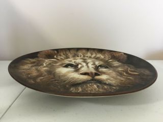 Vintage RARE NIPPON High Relief Lion Molded Collectible Plate Exc Cond 10.  5 