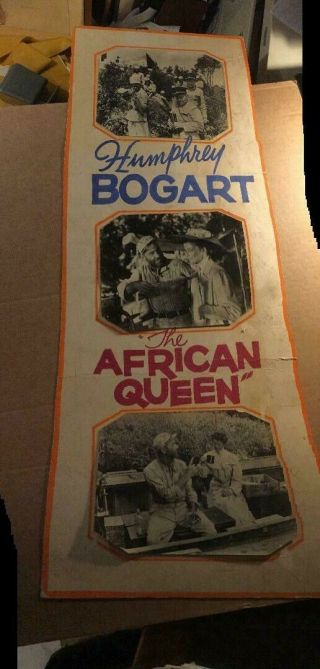 Rare Movie Theater Advertising Poster Art African Queen Bogart Hepburn