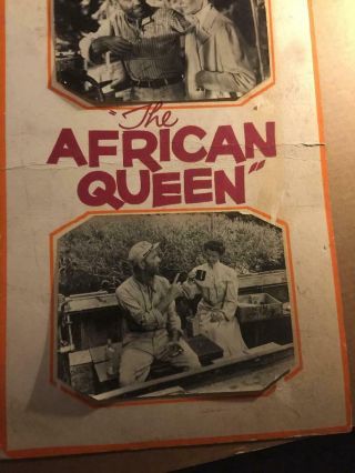 Rare Movie Theater Advertising Poster Art African Queen Bogart Hepburn 4