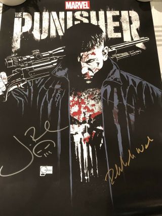 Signed Punisher Sdcc 2017 Exclusive Netflix Poster By Jon Bernthal,  Deborah Woll