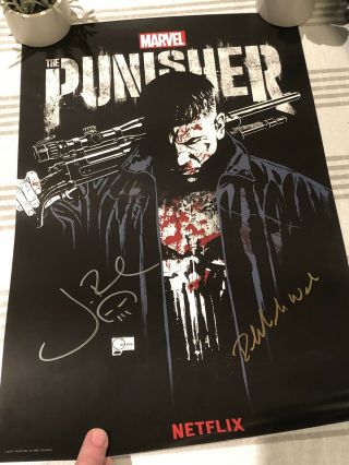 SIGNED PUNISHER SDCC 2017 Exclusive Netflix Poster by JON BERNTHAL,  DEBORAH WOLL 2