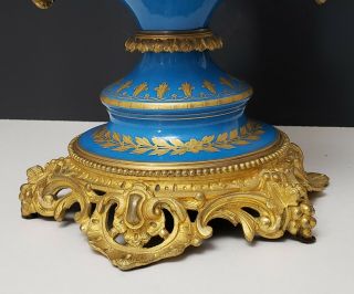 19th c Antique French Gilt Bronze & Sevres Porcelain Urn Chateau des Tuileries 8