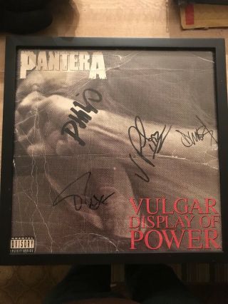 Pantera Autographed Poster 1992 Vulgar Display Of Power 100 Authentic