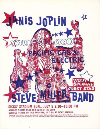 Rare Janis Joplin 1970 Sicks 