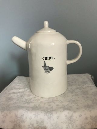 Very Rare Rae Dunn Chirp Tall Tea Pot