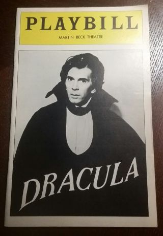 Dracula Playbill With Stubs,  Martin Beck Theatre July,  6 1978 / Frank Langella
