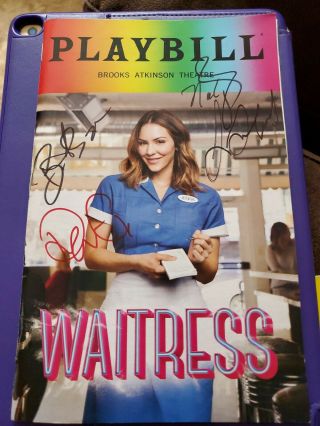 Waitress The Musical Playbill June 2018 Signed By Katharine,  Caitlin & Others