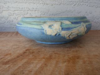 Vintage Newcomb College Pottery Daffodil Narcissus Low Bowl Anna Frances Simpson