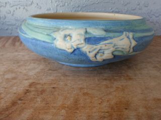 Vintage Newcomb College Pottery Daffodil Narcissus Low Bowl Anna Frances Simpson 3
